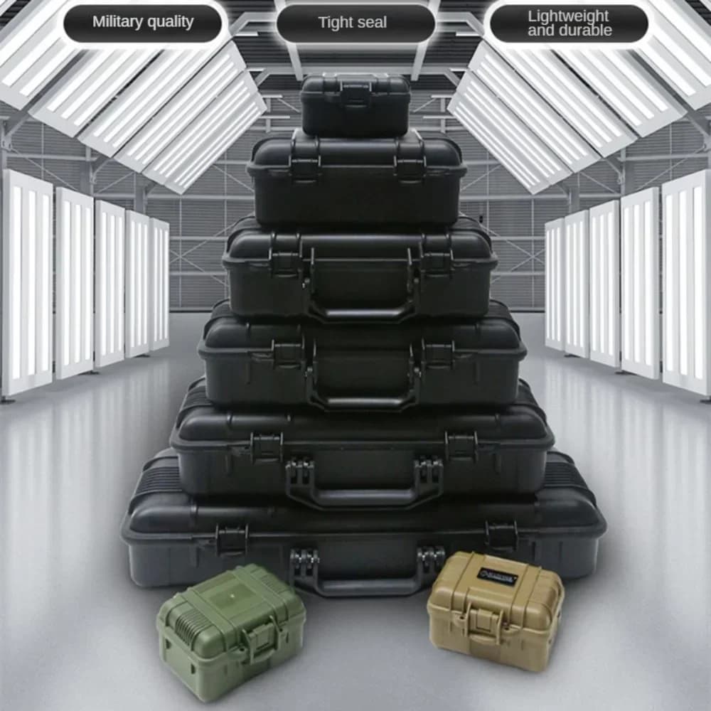 حقيبة صلبة مقاومة للصدمات مع إسفنج للكاميرات والأدوات