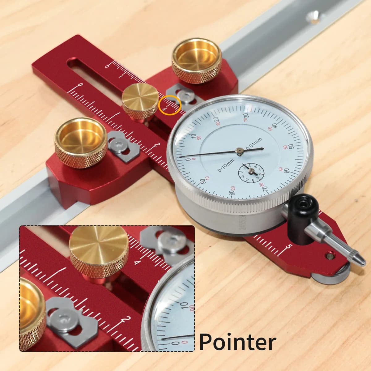 جهاز محاذاة منشار الطاولة مع مؤشر قرصي