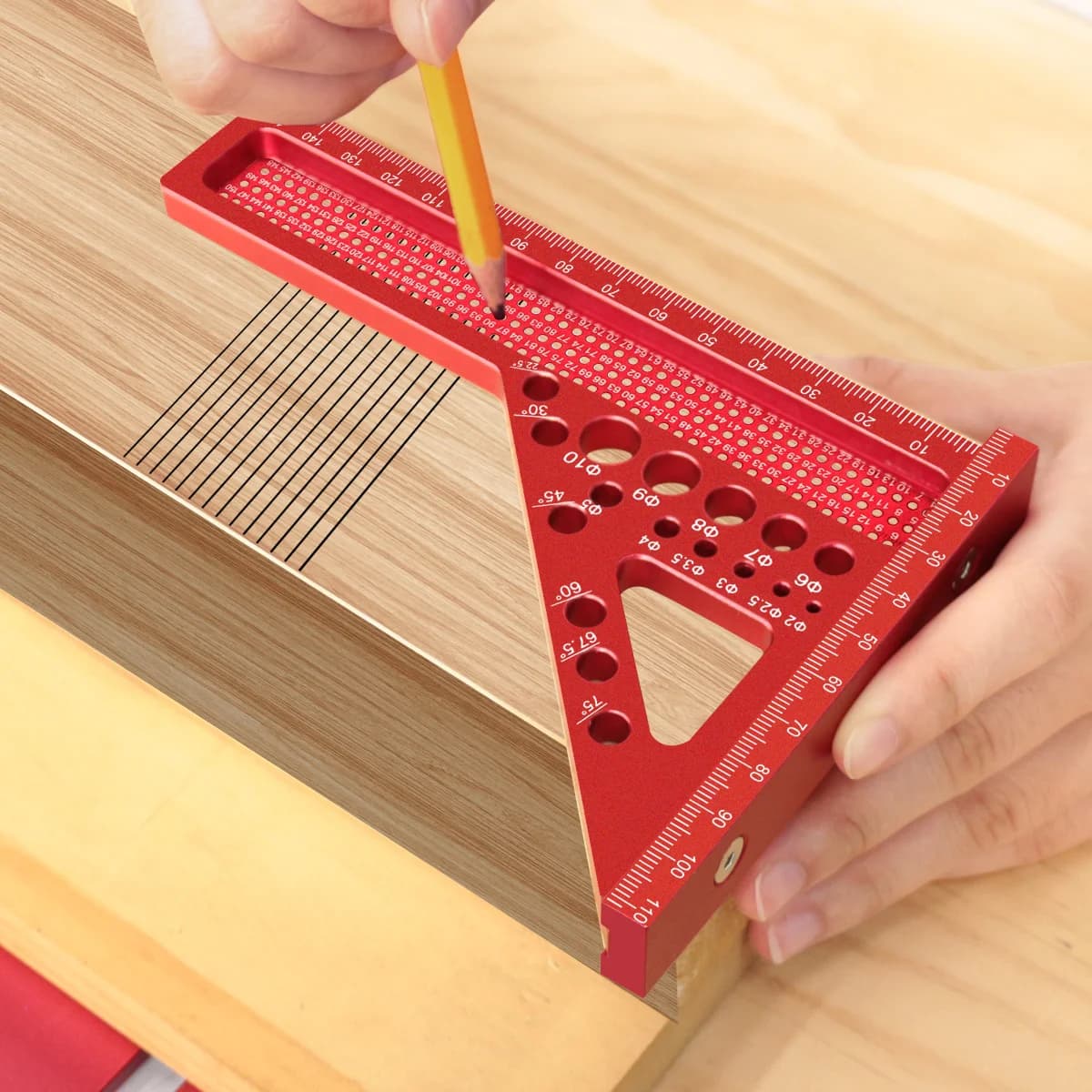 مسطرة قياس ثلاثية الأبعاد بزوايا متعددة مع مسمار خشبي (Dowel Pin)